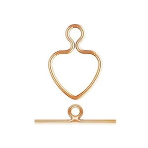 2 Sets 14K Rose Gold Filled Heart Toggle Clasps for Valentine Jewelry 1/20 14K - Picture 1 of 1