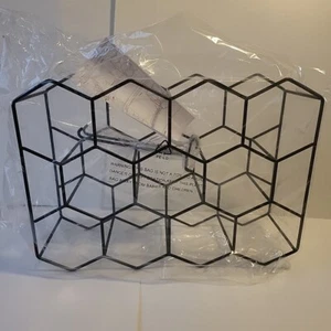 11 Flaschen schwarz Metall Arbeitsplatte Weinregal Wabe, HK - Bild 1 von 4