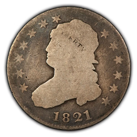 1821 25c Capped Bust Silver Quarter - Original Good Coin - SKU-B2309 Cover