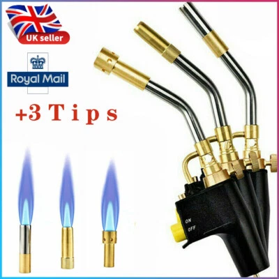 Professional Propane Mapp Blow Torch Welding Soldering Gas Plumbing Kit + 3 TIPS