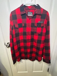 Grunt Style Herren Flanell Hemd Größe L Knopfleiste rot und schwarz Buffalo kariert - Bild 1 von 4