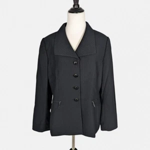 Tahari ASL Blazer 12P Petite Jacke Damen schwarz Reißverschlusstaschen Karriere Büro - Bild 1 von 6