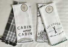 Set of 4 Ski Lodge & Cabin Sweet Cabin Dish Towels Kitchen Hand Towels Target
