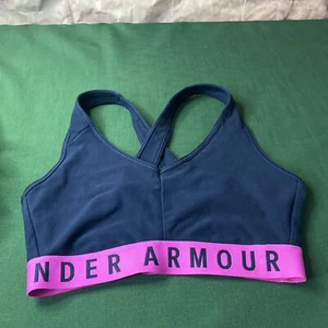 Under Armour Sport-BH Baumwolle ungefüttert Kreuzträger Größe M blau/lila - Bild 1 von 7