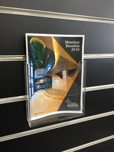 Acrylic A5 Brochure Holder for Slatwall - Picture 1 of 3