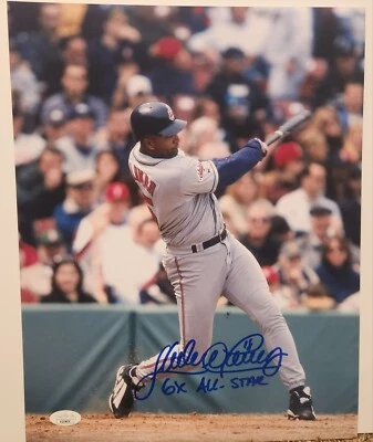Sandy Alomar Jr. Cleveland Indians Guardians Autographed 11x14 INSC JSA - Image 1 of 2