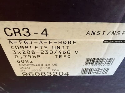 NUEVA BOMBA Grundfos CR3-4 A-FGJ-A-E-HQQE 96083204 84Z04002 Foto 1 de 4