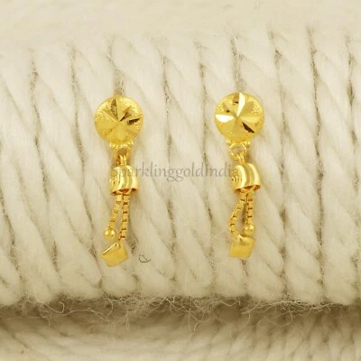 Pendiente colgante de oro amarillo 22k 916 con sello, hecho a mano 22kt OS3784 Foto 1 de 4