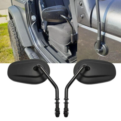 适用于吉普牧马人 TJ JK 角斗士侧后视镜门关闭黑色椭圆形 — 第 1/4 张图片