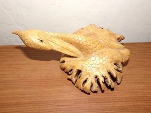 Escultura de madera de pelícano, tallada a mano, madera a la deriva (mancave, percha, garaje) - Imagen 1 de 3