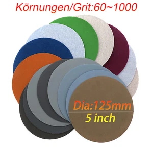60-1000 Grit 5 inch Round Sandpaper Sanding Disc 125mm Dry Flocking Disc No hole - Picture 1 of 6