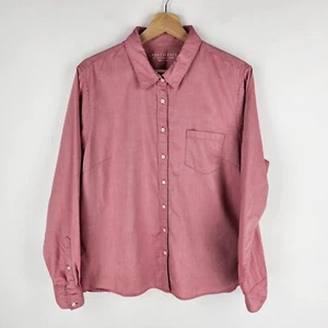 Sportscraft Shirt Womens Size 16 Red Long Sleeve Button Front Pocket Cotton - Picture 1 of 7