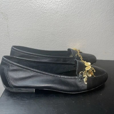 Sapatos de balé Sam & Libby preto sapatos de couro berloques bronze shell choque 5,5 B - Imagem 1 de 4