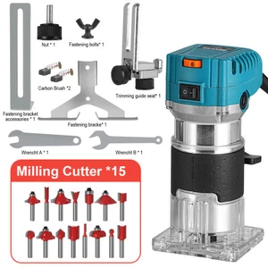 Wood Trimmer Router 6 Speed 30000RPM Electric DIY Woodworking Tool 880W 110V - Picture 1 of 15