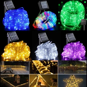 50-300LED Solar Rope PVC String Fairy Lights Garden Outdoor Wedding Party Decor - Picture 1 of 39