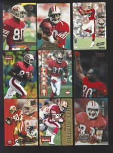 JERRY RICE FOOTBALL LOT of 14 DIFFERENT NM OR BETTER - Picture 1 of 2