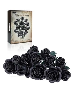 Set Costruzioni Bouquet Rose Nere, Fiori Artificiali Collezione Botanica Blo... - Foto 1 di 7
