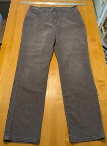 Gloria Vanderbilt Amanda Jeans Distressed Grey Size 14 Stretch - Picture 1 of 8