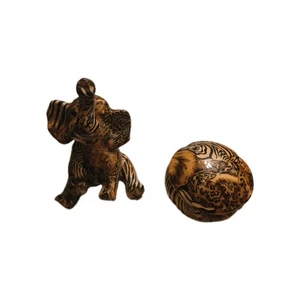 La Vie Ceramic Elephant Patchwork Wild Animal Pattern Figurine & Box Safari - Picture 1 of 14