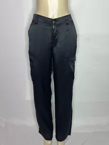 PANTALONI CARGO DEVOTION BY COOKIE JOHNSON NERI 100% SETA TAGLIA 32 - Foto 1 di 4