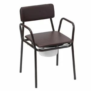 Kent Stacking Commode Fixed Height with Padded Seat & Backrest - VR160 - Picture 1 of 8