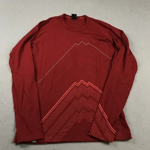 Icebreaker Shirt Mens Large Red Mountain Bodyfit 200 Merino Wool Baselayer Gym - Picture 1 of 8