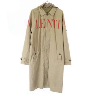 VALENTINO 19AW LOGO PRINT COTTON STEN COLOR COAT SV3CJB855C2 BEIGE Used MESC-0 - Picture 1 of 10
