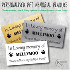 PERSONALISED Metal BENCH PET MEMORIAL PLAQUE DOG / CAT 10X5CM Loving Memories