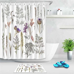 Ear Leaves Waterproof Bathroom Polyester Shower Curtain Liner Water Resistant - Imagen 1 de 8