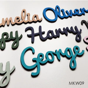 Personalised wooden script name plaque sign,crafts Mdf letters painted/unpainted - Picture 1 of 14