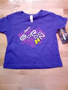 Youth Jeff Gordon #24 NASCAR Purple Girls Kids Tee Shirt With Glitter Size 3 NWT - Picture 1 of 6
