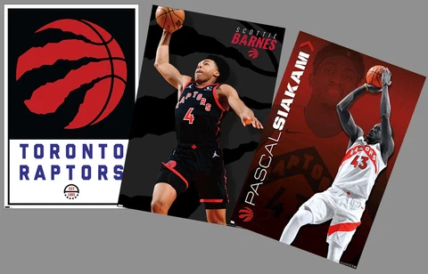 Toronto Raptors 2022-23 3-POSTER Combo Set - PASCAL SIAKAM, SCOTTIE BARNES, Logo Cover