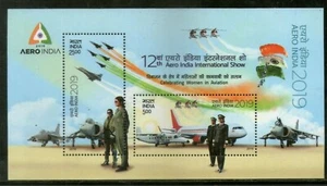 India "PLANES ~ AERO INDIA INTNL SHOW ~ CELEBRATING WOMEN IN AVIATION" MS 2019 - Picture 1 of 2