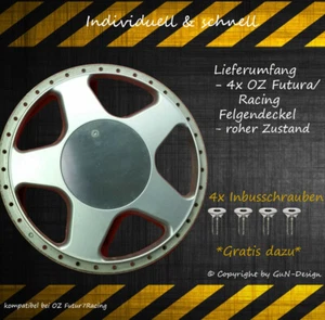 OZ Futura/Racing Nabendeckel passend für OZ Felgen 4xNabendeckel flach gecleant - Bild 1 von 3