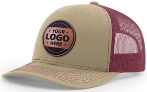 Custom Trucker Leather Patch Hat for Company brand, Richardson 112 - Picture 1 of 20