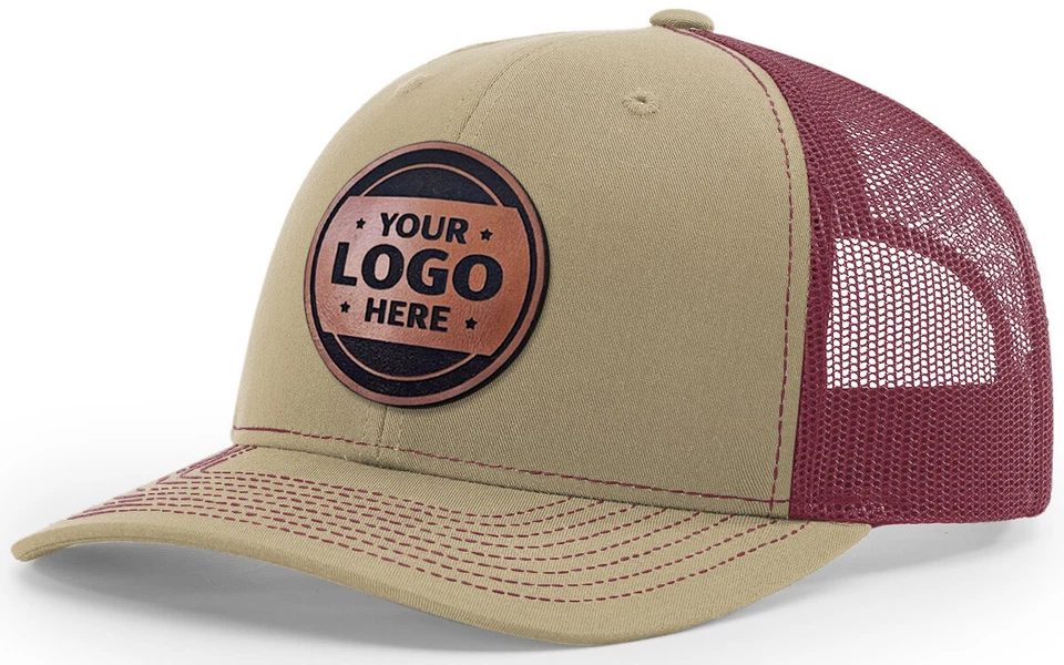 Custom Trucker Leather Patch Hat for Company brand, Richardson 112 - Image 1 of 4