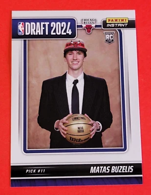 MATAS BUZELIS ROOKIE CARD #d1/415 2024 DRAFT NIGHT PANINI INSTANT CHICAGO BULLS - Image 1 of 2