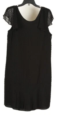 J. Vestido para mujer Crew 14T negro cambio lunares volantes manga corta forrado seda  Foto 1 de 4