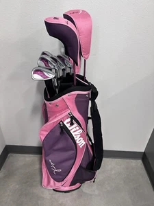 Wilson Women RH Hope Breast Cancer Golf Clubs Set 5 6 7 8 9 Iron Putter Drivers - Picture 1 of 24