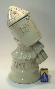 vintage APOLLO KERAMIK FLASCHE Rakete Nasa 70er Space Age Figur Mondlandung Deko - Bild 1 von 4