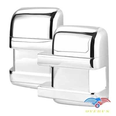 PARA FORD F-250 F-350 2008-2016 CUBIERTA DE ESPEJO RETROVISOR CROMADA COMPLETA SUPERPOSICIÓN ADHESIVA Foto 1 de 3
