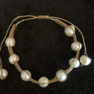 Pearl Brown Cord Adjustable Bracelet - Picture 1 of 6