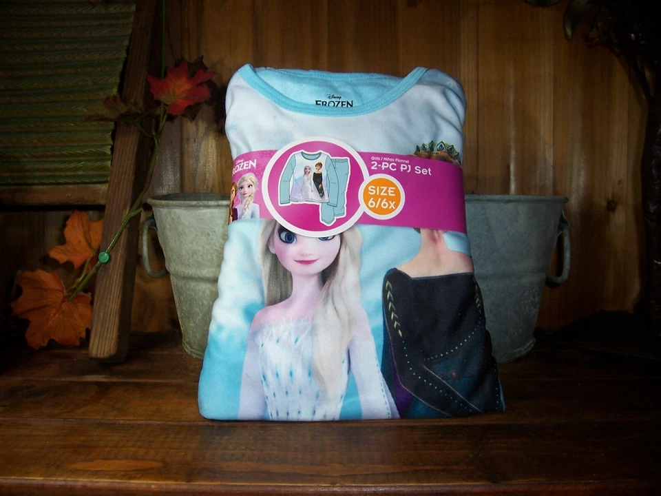 JUEGO DE PIJAMA DE FRANELA MANGA LARGA DISNEY FROZEN NIÑAS 2 PIEZAS TALLA 6-6X ROPA DE DORMIR  Foto 1 de 1