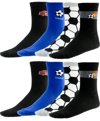 T&R INDUSTREES 10 Paar Kinder Socken für Jungen | Verschiedene Motive | Fußball – Auto Mix