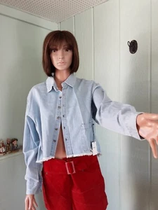 Forever 21 #507 Blue Denim Jacket Women's Short Shirt NWT Sz S - Picture 1 of 11