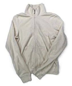 Juicy Couture Women's Velour Full Zip Jacket Long Sleeve Cream Size L - Picture 1 of 8