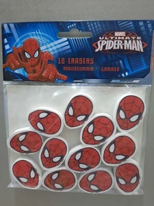 Roll of 12 - Marvel Spiderman Superhero Erasers  Loot Party Bag Fillers Supplies - Picture 1 of 3