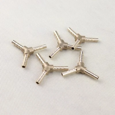 1/8" Y-3 Way Brass Hose Barb Fitting Pipe Tubing Splicer Fuel Water Gas Air 5pcs - Image 1 of 4