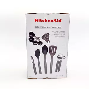 KitchenAid Negro Herramienta y Gadget Cocina 14 Piezas Juego Espátula Nuevo - Imagen 1 de 6