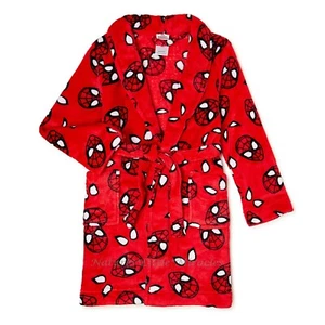 Marvel Spiderman Robe Size 8 Boys One Piece Pajamas Bathrobe Girl Medium NWT NEW - Picture 1 of 3